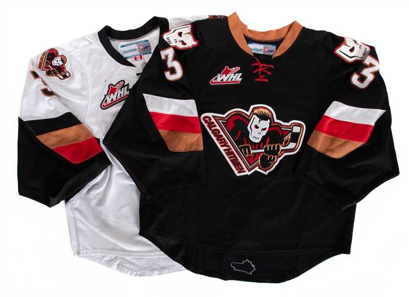 Kyle Dumbas 2013-17 WHL Calgary Hitmen Game-Worn Jersey and Cody Porters 2015-17 WHL Calgary Hitmen Worn Jersey