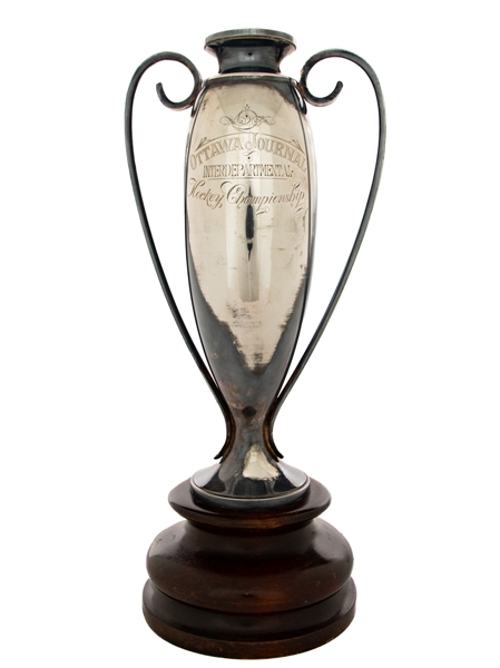 Vintage 1920s Ottawa Journal Interdepartmental Hockey Championship Trophy (17 3/4")