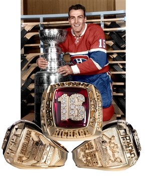 Spectacular Henri Richard Montreal Canadiens 10K Gold and Diamond Limited-Edition Career Tribute Ring with His Signed LOA