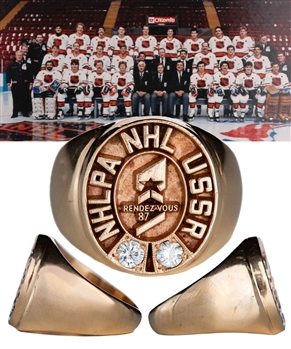 Rendez-Vous 87 NHL All-Stars vs USSR 10K Gold and Diamond Ring