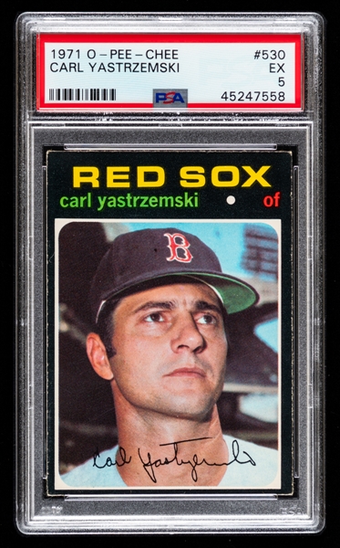 1971 O-Pee-Chee Baseball Card #530 HOFer Carl Yastrzemski - Graded PSA 5