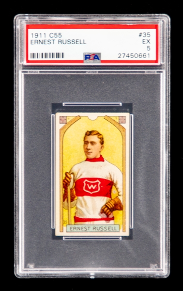 1911-12 Imperial Tobacco C55 Hockey Card #35 HOFer Ernest "Ernie" Russell - Graded PSA 5