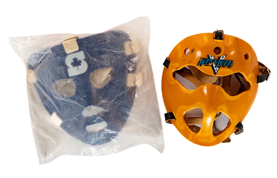 Vintage 1960s/1970s Goalie Mask Collection of 2 Including WinnWell Model 29 and Sherbrooke Model 2608