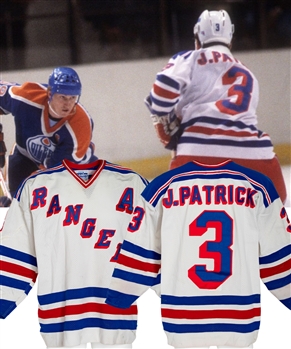 James Patricks 1984-86 New York Rangers Game-Worn Alternate Captains Jersey with MeiGray LOA and COR - Nice Game Wear! Numerous Team Repairs! (Barry Meisel Collection)