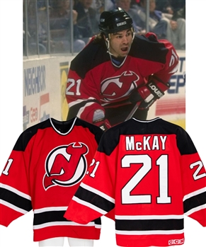 Randy McKays 1994-95 New Jersey Devils Game-Worn Jersey with LOA and MeiGray COR - Nice Game-Wear! - Stanley Cup Championship Season! (Barry Meisel Collection)