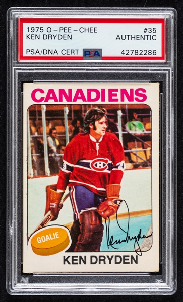 1975-76 O-Pee-Chee Signed Hockey Card #35 HOFer Ken Dryden (PSA/DNA Certified Authentic Autograph) 