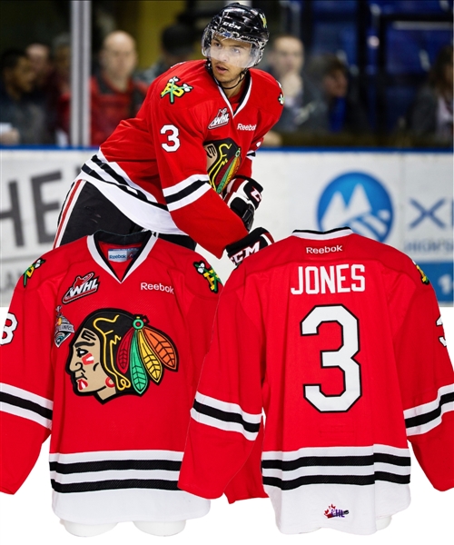 Seth Jones 2012-13 WHL Portland Winterhawks Game-Worn Jersey - 2013 Memorial Cup Patch! - Photo-Matched!