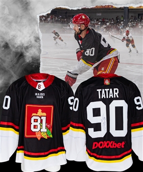 Tomas Tatars Team Black 2023 Marian Hossa "Goodbye Game" Signed Game-Worn Jersey 