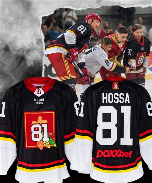 Marcel Hossas Team Black 2023 Marian Hossa "Goodbye Game" Signed Game-Worn Jersey 