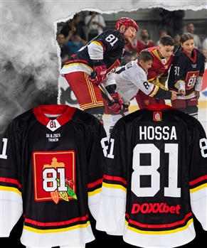 Marcel Hossas Team Black 2023 Marian Hossa "Goodbye Game" Signed Game-Worn Jersey 