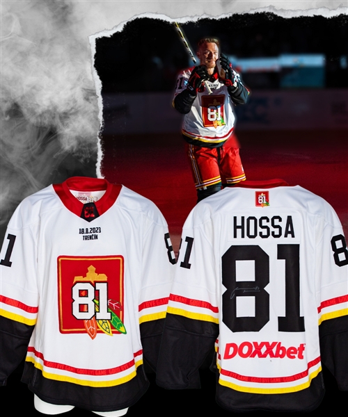 Marian Hossas Team White 2023 Marian Hossa "Goodbye Game" Signed Game-Worn Jersey 