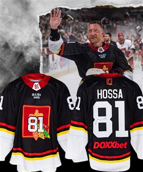 Marian Hossas Team Black 2023 Marian Hossa "Goodbye Game" Signed Game-Worn Jersey 