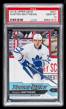 2016-17 Upper Deck Young Guns Hockey Card #201 Auston Matthews Rookie – Graded PSA GEM MT 10