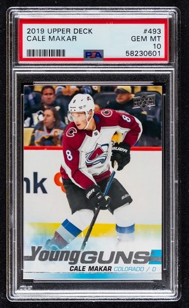2019-20 Upper Deck Young Guns Hockey Card #493 Cale Makar Rookie - Graded PSA GEM MT 10
