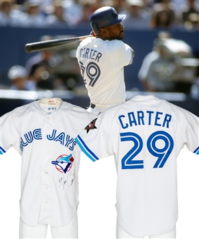 Joe Carters 1993 Toronto Blue Jays Signed Game-Worn Jersey - Worn During 1993 MLB All-Star Game in Baltimore! - Nice Game Wear!