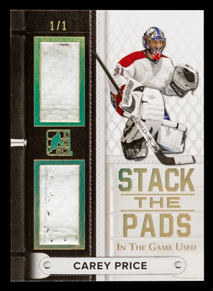 2015-16 ITG In The Game Used Stack The Pads Memorabilia Hockey Card #SP-CP1 Carey Price (1/1)