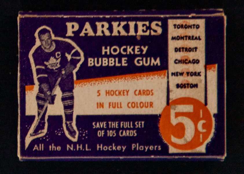 1951-52 Parkhurst Hockey Card Wrapper Box (Purple Variation)