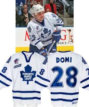Tie Domis 1999-2000 Toronto Maple Leafs Game-Worn Jersey with Team LOA - NHL2000 and 2000 NHL All-Star Game Patches!