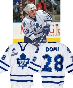 Tie Domis 1999-2000 Toronto Maple Leafs Game-Worn Jersey with Team LOA - NHL2000 and 2000 NHL All-Star Game Patches!