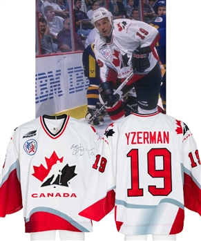 Steve Yzermans 1996 World Cup of Hockey Signed Game-Worn Jersey - Photo-Matched!