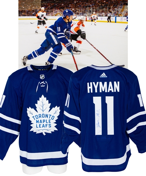 Zack Hymans 2018-19 Toronto Maple Leafs Signed Game-Worn Jersey with Team COA - Team Repairs! - Photo-Matched!