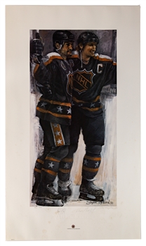 Wayne Gretzky and Paul Coffey Dual-Signed 1993 NHL All-Star Game Limited-Edition Lithograph #888/999 by Stephen Holland