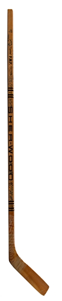 Greg Malones 1976-77 Rookie Season Pittsburgh Penguins Team-Signed Game-Issued Stick