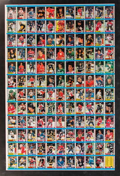 1989-90 O-Pee-Chee Hockey Uncut Sheets (3) Complete Set (Sakic, Leetch, Linden, Fleury RCs) and 1991-92 O-Pee-Chee Hockey Uncut Sheets (8) Complete Sets (2) with Vintage OPC Boxes