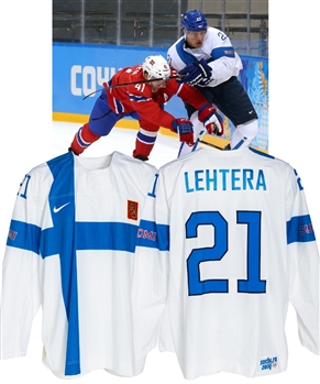 Jori Lehteras 2014 Sochi Winter Olympics Team Finland Game-Worn Jersey - Photo-Matched!