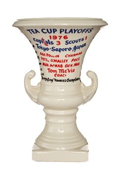 Max McNabs 1976 NHL Japan Series Coca-Cola Bottlers Cup Commemorative Award, Puck and Tie-Clips (2) with Family LOA 