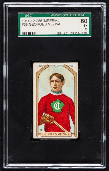 1911-12 Imperial Tobacco C55 #38 HOFer Georges Vezina Rookie - Graded SGC 5