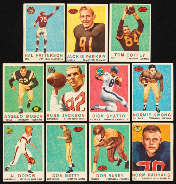 1959 Topps CFL Complete 88-Card Set with Extras (31) and 1961 Topps CFL Complete 132-Card Set