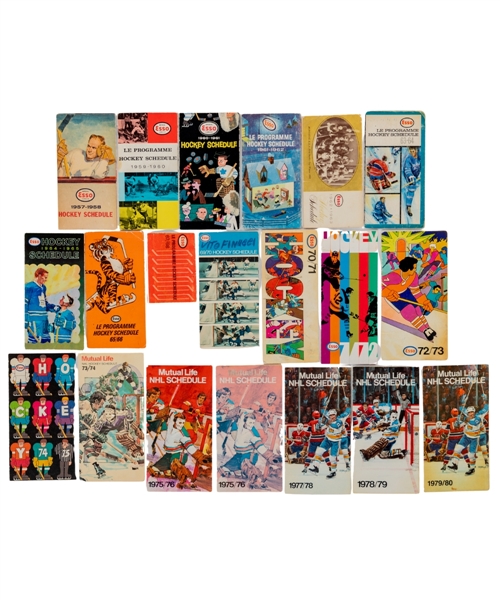 1950s to 2010s Esso, Molson, Mutual Life and Others NHL Schedules Collection (80+) Plus 1940s to 1980s NHL Rules Books/Schedules/Final Statistics Booklets (13) and 1977-2014 Maple Leafs Schedules (38)