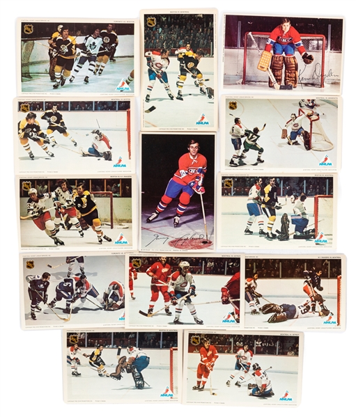 1971-72 NHLPA Pro Star Promotions Postcard Lot of 50 Including Orr, Dryden and Lafleur Plus Montreal Canadiens 1971-72 Pro Star Post Card Collection of 21 Including Richard, Lafleur and Dryden