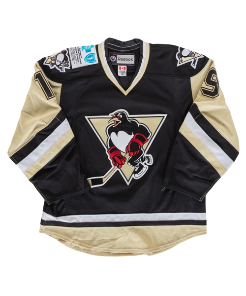 Brian Lergs 2011-12 AHL Wilkes-Barre Scranton Penguins Game-Worn Third Jersey with Team LOA