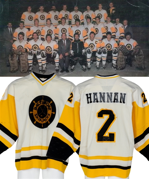 Dave Hannans/Tony Feltrins 1982-83 AHL Baltimore Skipjacks Game-Worn Jersey - Team Repairs!