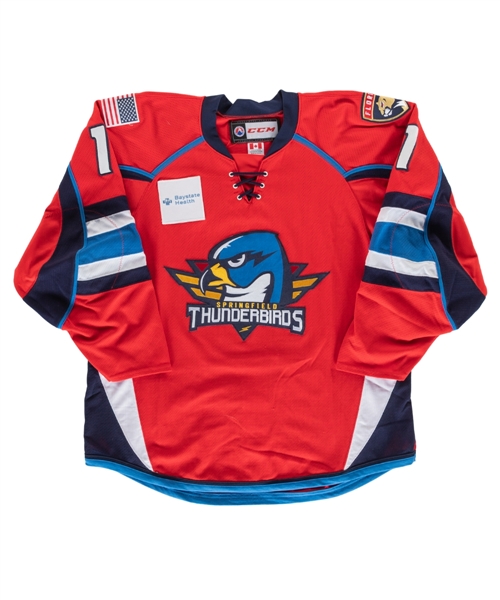Colton Saucermans 2016-17 AHL Springfield Thunderbirds Game-Worn Jersey with Team COA