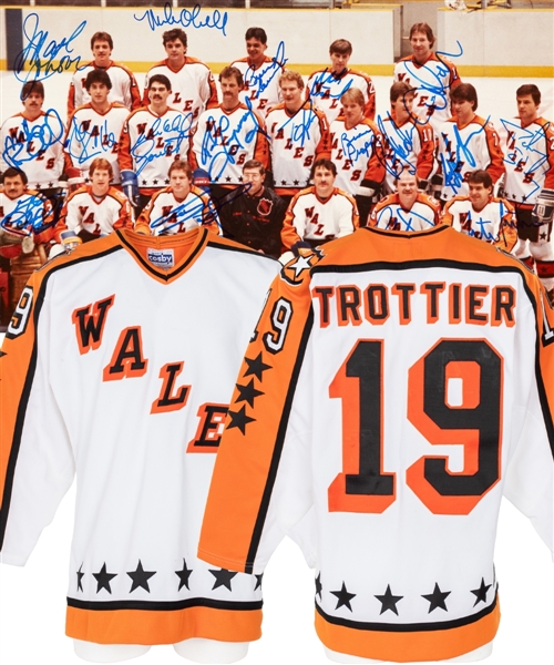 Bryan Trottiers 1984 NHL All-Star Game Wales Conference Game-Issued Jersey Originating From His Personal Collection with His Signed COA 