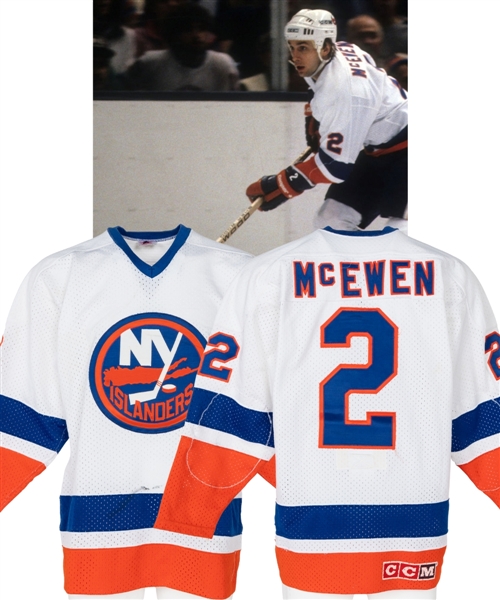 Mike McEwens 1982-83 New York Islanders Game-Worn Stanley Cup Playoffs Jersey 