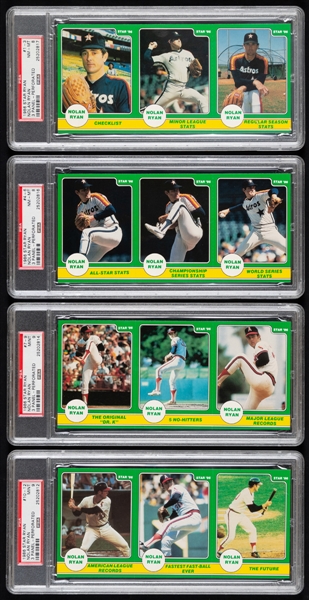 1986 Star Company Nolan Ryan "Baseball K-King" Complete PSA-Graded 8-Panel/24-Card Set