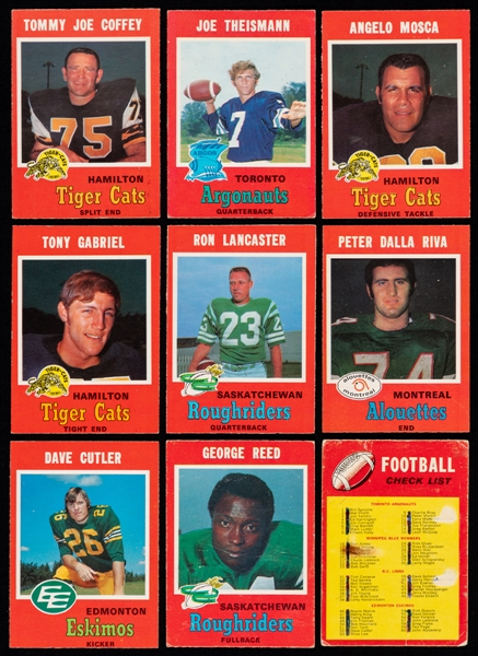 1971 O-Pee-Chee CFL Football Complete 132-Card Set and 1972 O-Pee-Chee CFL Football Near Complete Set (130/132)