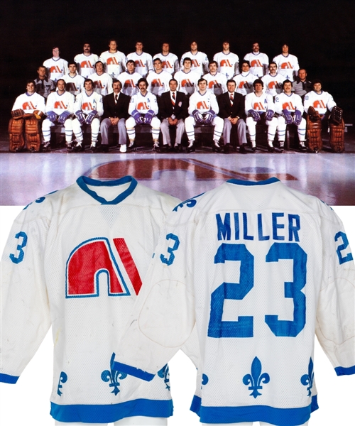 Warren Millers 1977-78 WHA Quebec Nordiques Game-Worn Jersey