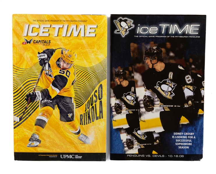 Evgeni Malkin 2006-07 to 2018-19 Pittsburgh Penguins Milestone Game Program Collection of 2 Including 1st Career NHL Game and 1000th Career NHL Point