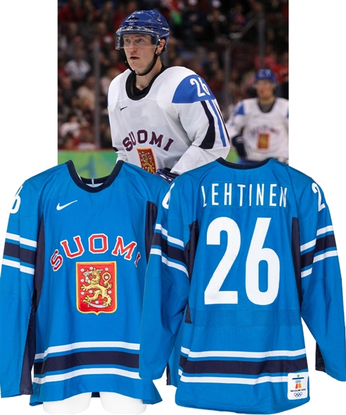 Jere Lehtinens 2010 Vancouver Winter Olympics Team Finland Game-Worn Jersey