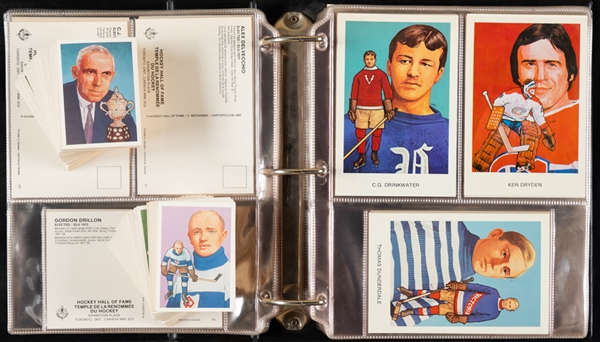 1983 Hockey Hall of Fame Postcard Complete 240-Card Set in Album and 1987 Hockey Hall of Fame Complete 261-Card Set