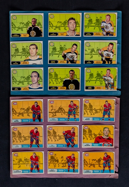 1968-69 O-Pee-Chee Hockey Near Complete Card Set (197/216) Pasted in Scrapbook