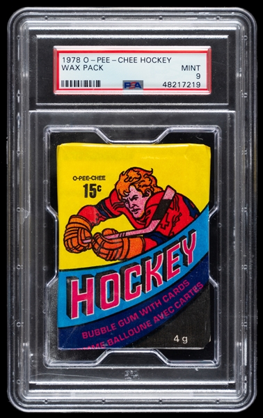 1978-79 O-Pee-Chee Hockey Unopened Wax Pack - Graded PSA MINT 9 - Mike Bossy Rookie Card Year