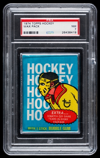 1974-75 Topps Hockey Unopened Wax Pack - Graded PSA NM 7 - Denis Potvin Rookie Card Year