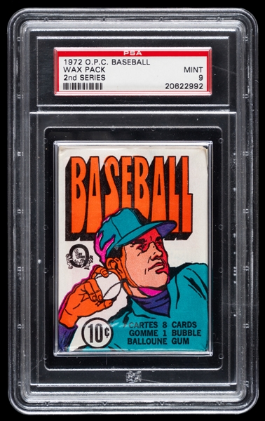 1972 O-Pee-Chee Baseball 2nd Series Unopened Wax Pack - Graded PSA MINT 9