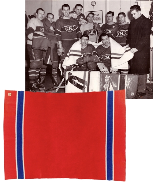 Rare 1947-48 Ayers Limited Fine Woolen Blanket Gifted To Montreal Canadiens Players (64" x 90")